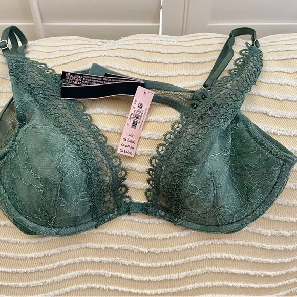 NEW Victoria Secret, Very Sexy, Sage Green Lace Bra 34B NWT - Picture 3 of 10